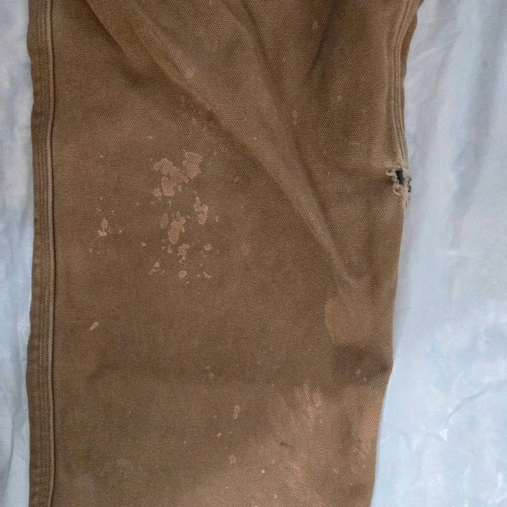 Duluth Trading Co Fire Hose Flannel Lined Work Pants 38x30 Brown Canvas Plaid